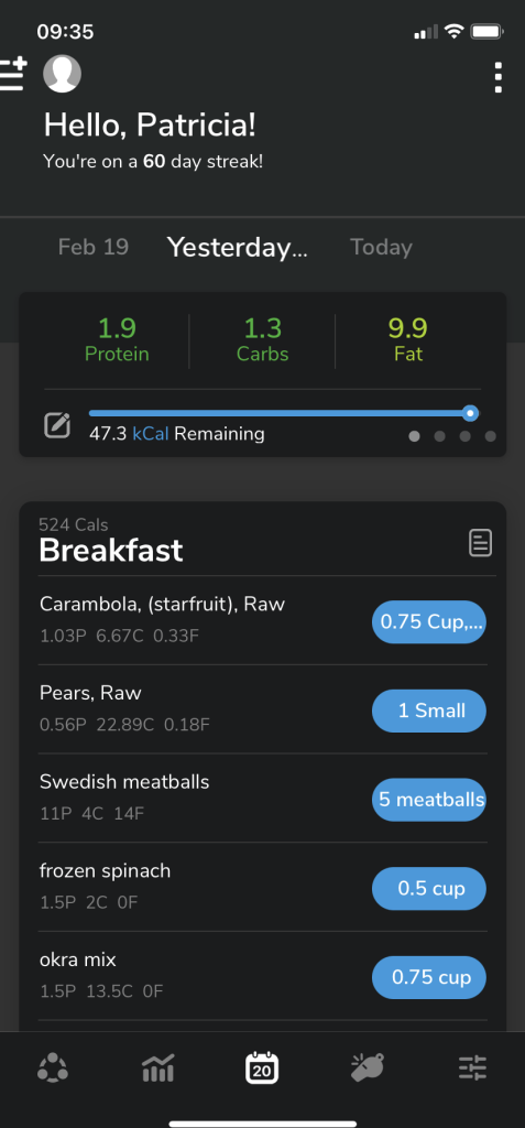 Food logging app