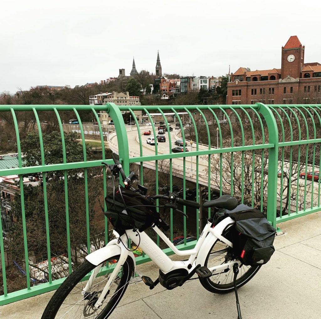 E-bike on a bridge