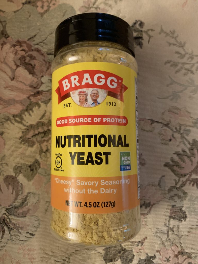 A jar of nutritional yeast